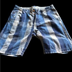 Men’s Scotch & Soda Blue Striped/ Plaid Bermuda Shorts Sz 30